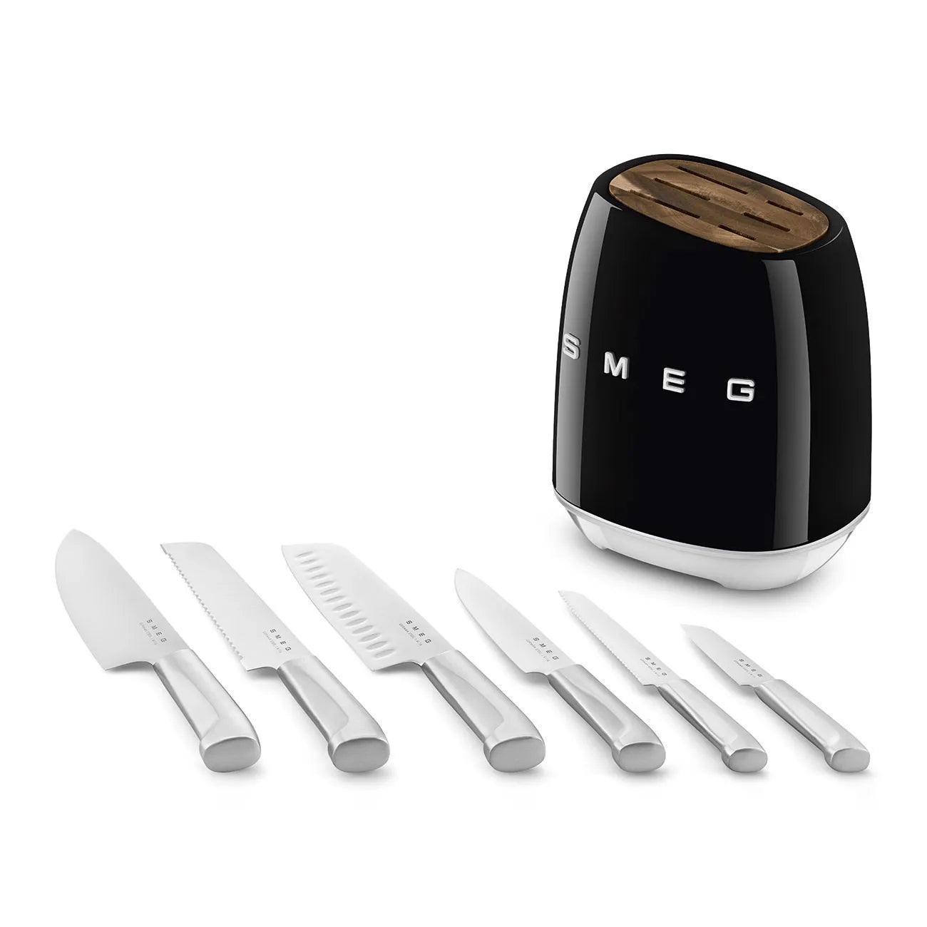SMEG Ceppo con coltelli- KBSF02BL - 50's Style - Nero