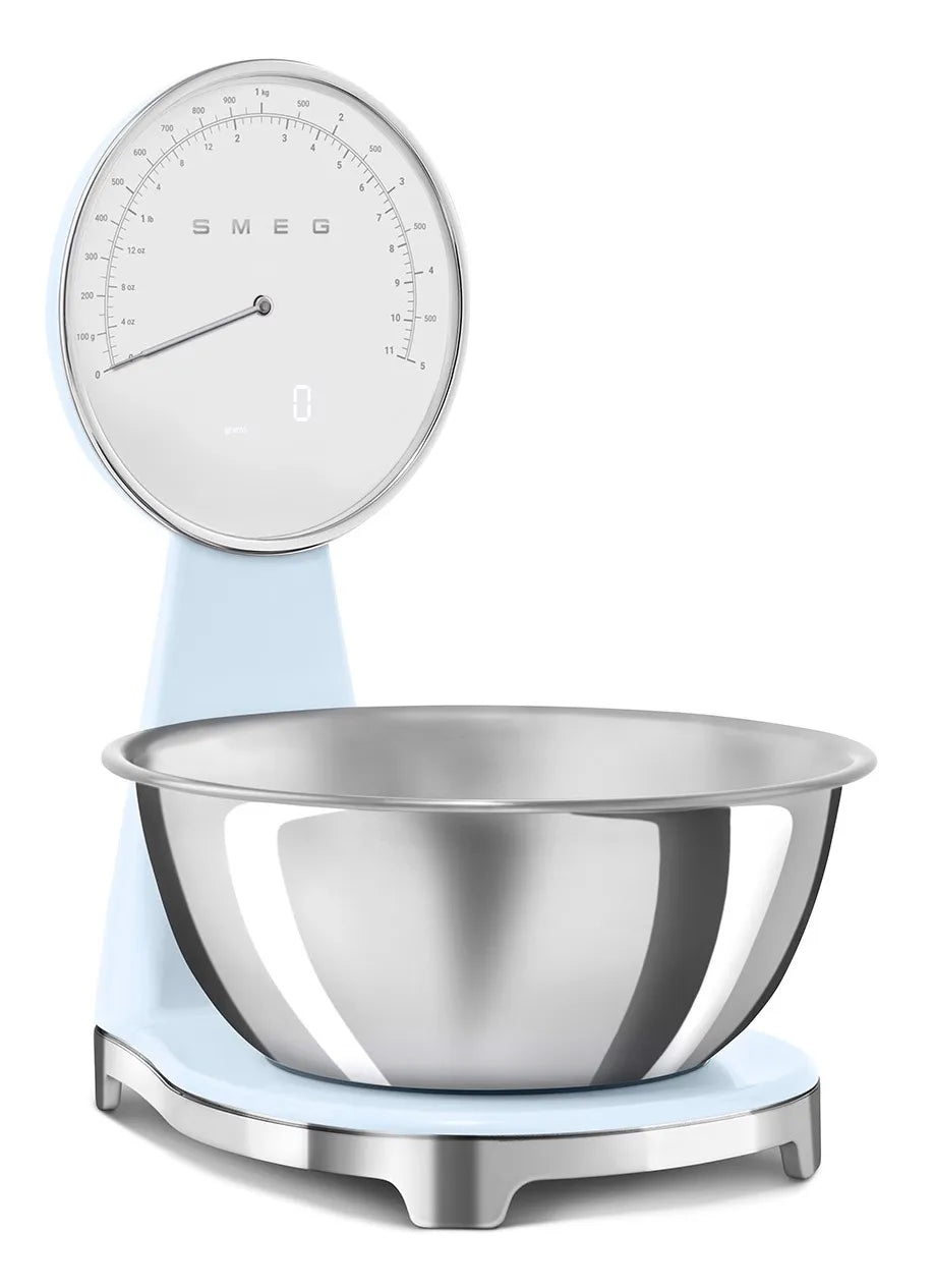 SMEG KSF01PBWW bilancia da cucina Blu, Cromo Superficie piana Bilancia da cucina elettronica