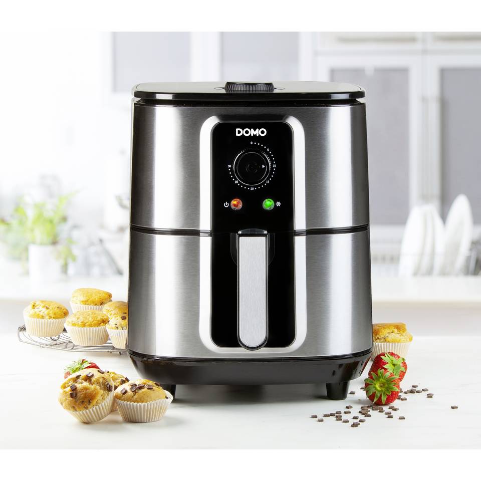 DOMO DO536FR Friggitrice ad aria calda Custodia Cool-Touch, Protezione da surriscaldamento, Funzione timer, Spia lumino