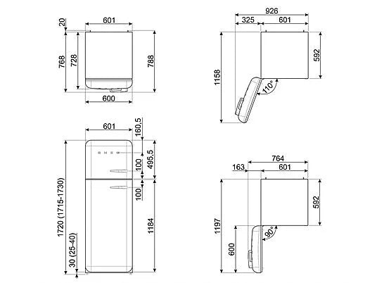 SMEG FAB30LWH5 FRIGORIFERO DOPPIA PORTA BIANCO