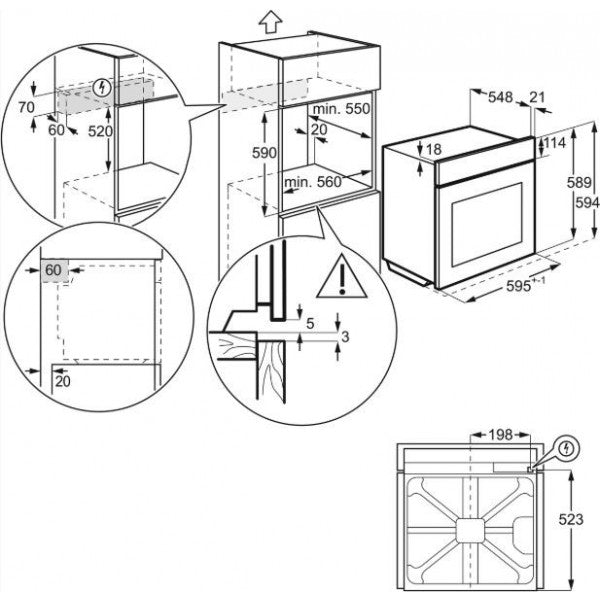 AEG Forno Elettrico da Incasso BSK577321M Capacità 72 L Multifunzione Ventilato Cottura Vapore Potenza 2990 W Colore Acciaio Inox