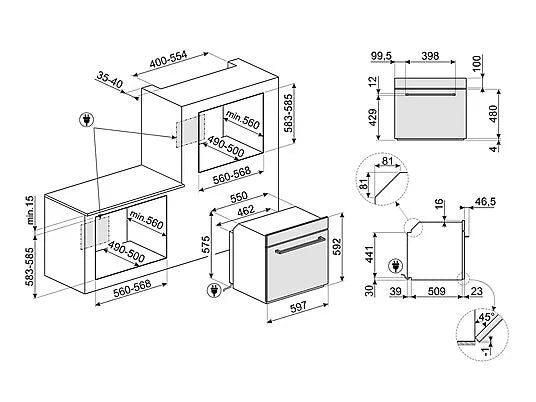 SMEG SF64M3TB FORNO INCASSO-classe A