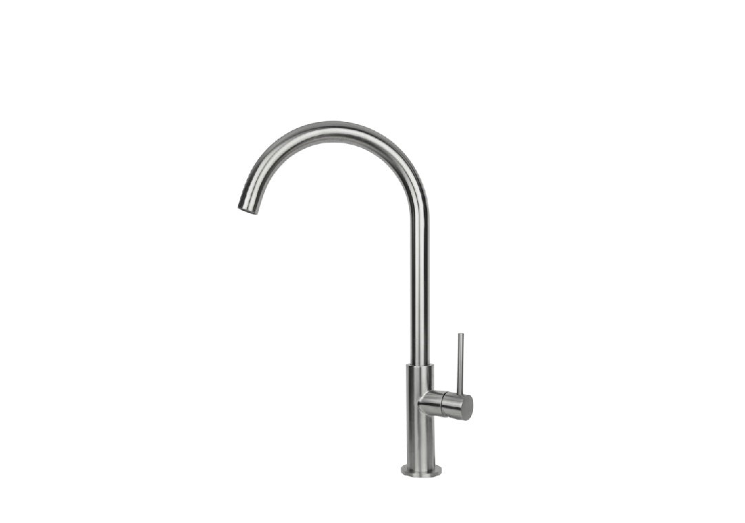 VEMA ROY KITCHEN V31021- Miscelatore INOX monocomando per lavello con canna tonda girevole