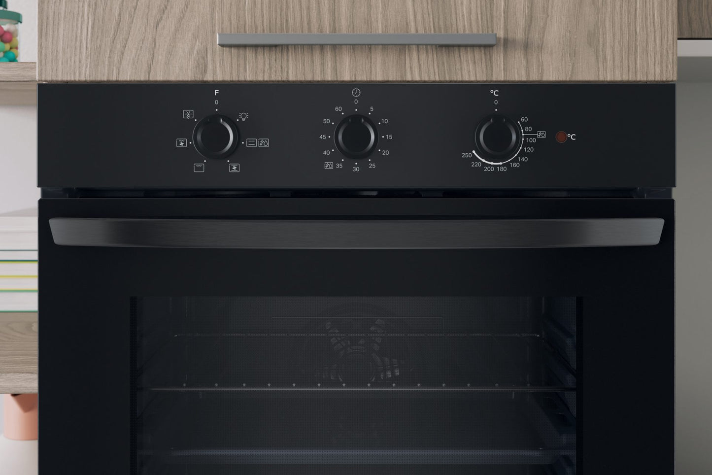 Forno da incasso - INDESIT IO235HB - 66LT MULTI6 A NERO 3MANOPOLE IDROLITICO