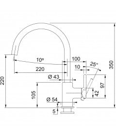 Miscelatore - FRANKE LINA NERO 115.0626.020