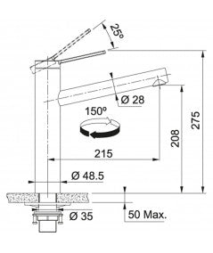 Miscelatore FRANKE TANGO NEO SATINATO- 115.0596.387