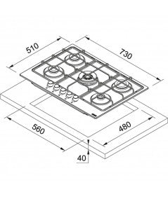 Piano cottura FRANKE- FHSM7554GDCXSE - 106.0554.316