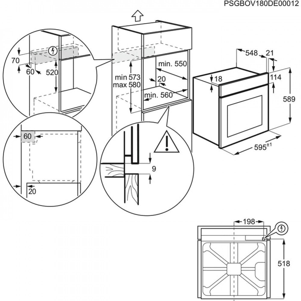 ELECTROLUX- FS73XE- SURROUNDCOOK® Serie 600 FORNO - ELETTRICO MULTIFUNZIONE  cm. 60 - INOX ANTIMPRONTA