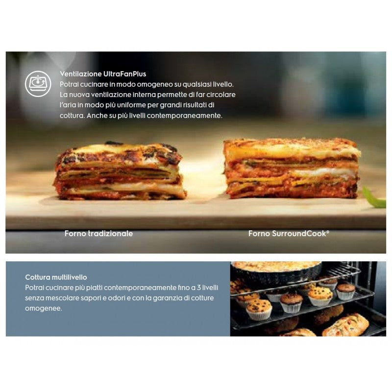 ELECTROLUX- FS73XE- SURROUNDCOOK® Serie 600 FORNO - ELETTRICO MULTIFUNZIONE  cm. 60 - INOX ANTIMPRONTA
