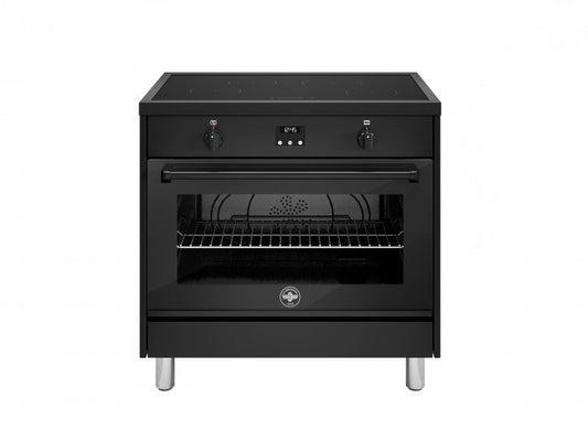 Cucina Libera Installazione - LA GERMANIA  AMN964IENNE - Piano cottura a induzione 4 Fornelli con forno Elettrico da 90 cm Nero