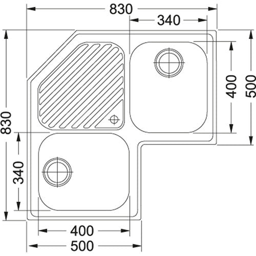 Lavello ad angolo FRANKEPNX 621-E - 101.0021.585