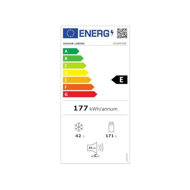 Frigorifero Libera Installazione- SCHAUB-LORENZ SVDP240E Frigorifero Doppia porta 212 L Classe E